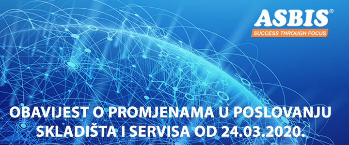 Obavijest o promjenama rada skladišta i servisa od 24.03.2020.